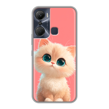 Силиконовый чехол на Infinix Hot 12 Pro с принтом Розовый котенок