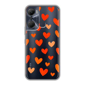 Силиконовый чехол на Infinix Hot 12 Pro с принтом Сердечки