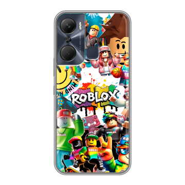 Силиконовый чехол на Infinix Hot 12 Pro с принтом Roblox Роблокс