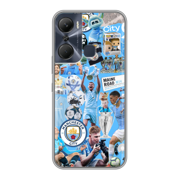 Силиконовый чехол на Infinix Hot 12 Pro с принтом Man City Манчестер Сити