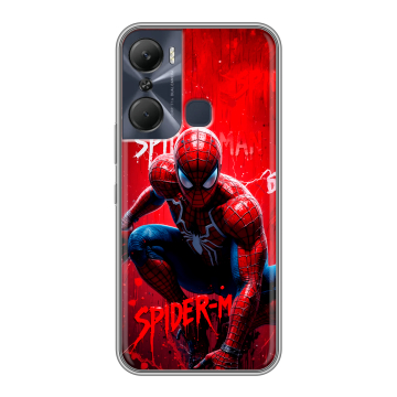 Силиконовый чехол на Infinix Hot 12 Pro с принтом Spiderman Человек паук