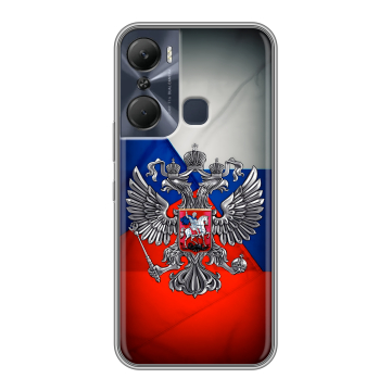 Силиконовый чехол на Infinix Hot 12 Pro с принтом Флаг России Силиконовый чехол на Infinix Hot 12 Pro с принтом Флаг России