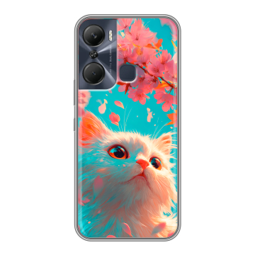 Силиконовый чехол на Infinix Hot 12 Pro с принтом Красивый кот