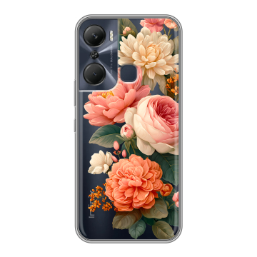 Силиконовый чехол на Infinix Hot 12 Pro с принтом цветы