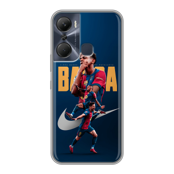 Силиконовый чехол на Infinix Hot 12 Pro с принтом Барселона Barca Yamal Силиконовый чехол на Infinix Hot 12 Pro с принтом Барселона Barca Yamal