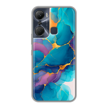 Силиконовый чехол на Infinix Hot 12 Pro с принтом Мрамор блестки