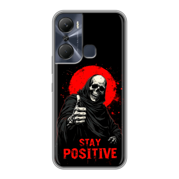 Силиконовый чехол на Infinix Hot 12 Pro с принтом смешной скелет
