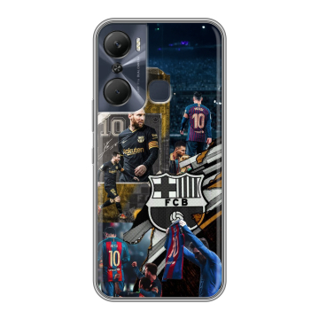 Силиконовый чехол на Infinix Hot 12 Pro с принтом Messi Barcelona Силиконовый чехол на Infinix Hot 12 Pro с принтом Messi Barcelona