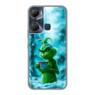 Силиконовый чехол на Infinix Hot 12 Pro с принтом Новый год гринч