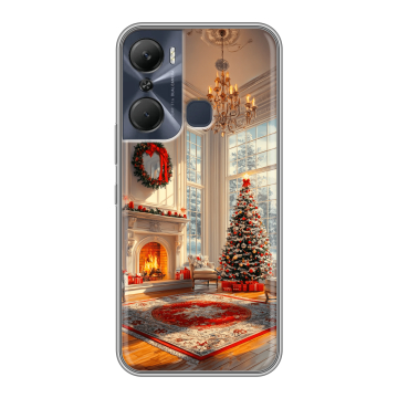 Силиконовый чехол на Infinix Hot 12 Pro с принтом Новый год