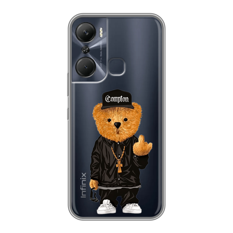 Силиконовый противоударный чехол на Infinix Hot 12 Pro с принтом Мишка Силиконовый противоударный чехол на Infinix Hot 12 Pro с принтом Мишка