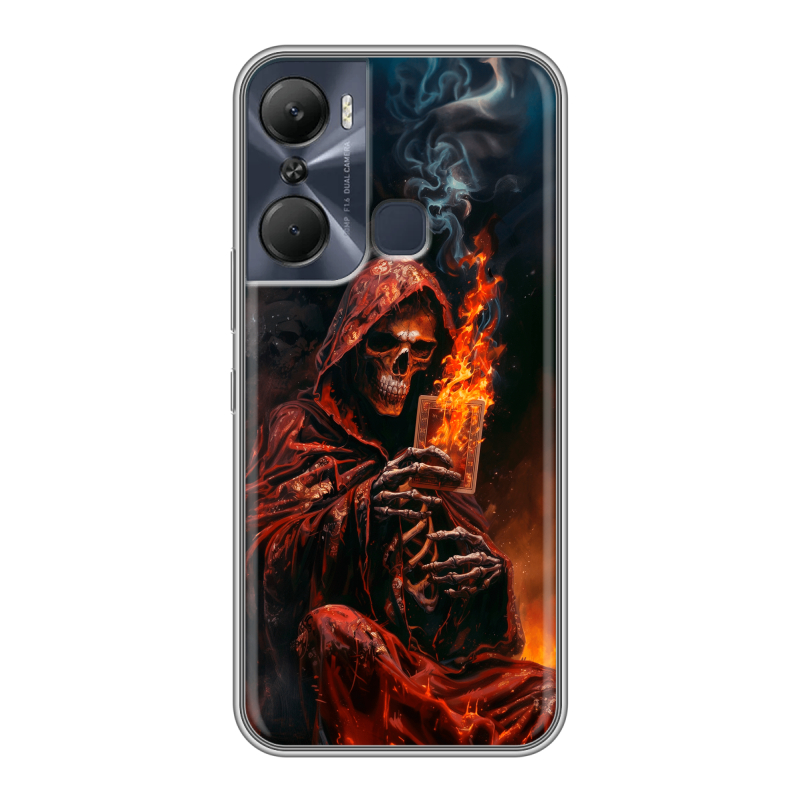 Силиконовый чехол на Infinix Hot 12 Pro с принтом Скелет и карты Силиконовый чехол на Infinix Hot 12 Pro с принтом Скелет и карты
