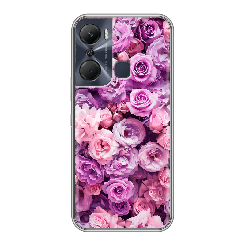 Силиконовый чехол на Infinix Hot 12 Pro с принтом лавандовые розы Силиконовый чехол на Infinix Hot 12 Pro с принтом лавандовые розы