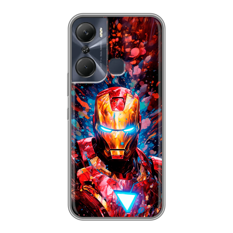 Силиконовый чехол на Infinix Hot 12 Pro с принтом Железный человек Ironman Силиконовый чехол на Infinix Hot 12 Pro с принтом Железный человек Ironman