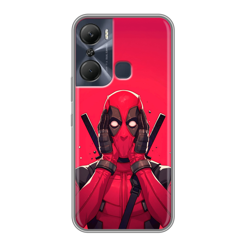 Силиконовый противоударный чехол на Infinix Hot 12 Pro с принтом Дедпул Deadpool Силиконовый противоударный чехол на Infinix Hot 12 Pro с принтом Дедпул Deadpool