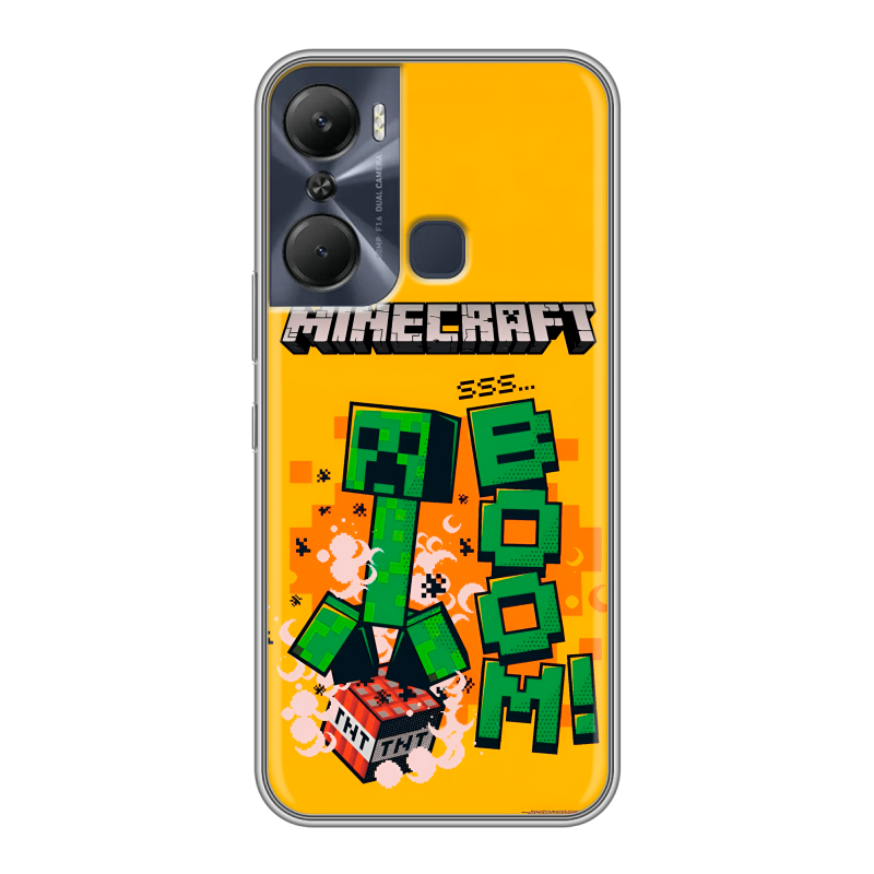 Силиконовый чехол на Infinix Hot 12 Pro с принтом Майнкрафт Minecraft Силиконовый чехол на Infinix Hot 12 Pro с принтом Майнкрафт Minecraft