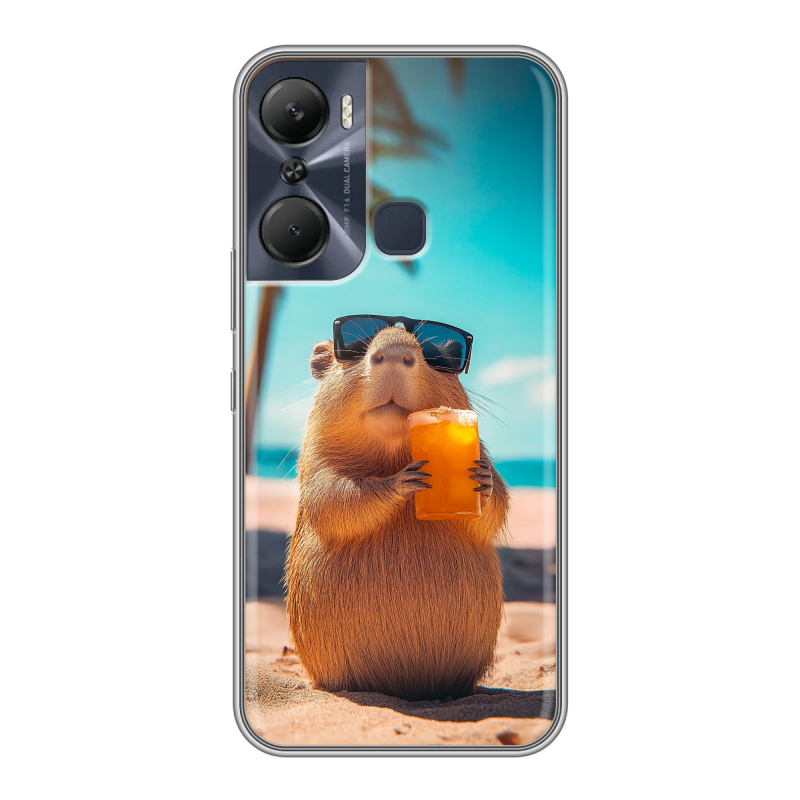 Силиконовый чехол на Infinix Hot 12 Pro с принтом Капибара Силиконовый чехол на Infinix Hot 12 Pro с принтом Капибара