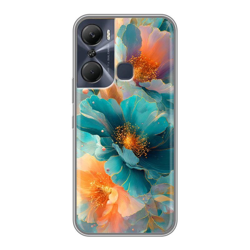 Силиконовый противоударный чехол на Infinix Hot 12 Pro с принтом Цветы Силиконовый противоударный чехол на Infinix Hot 12 Pro с принтом Цветы