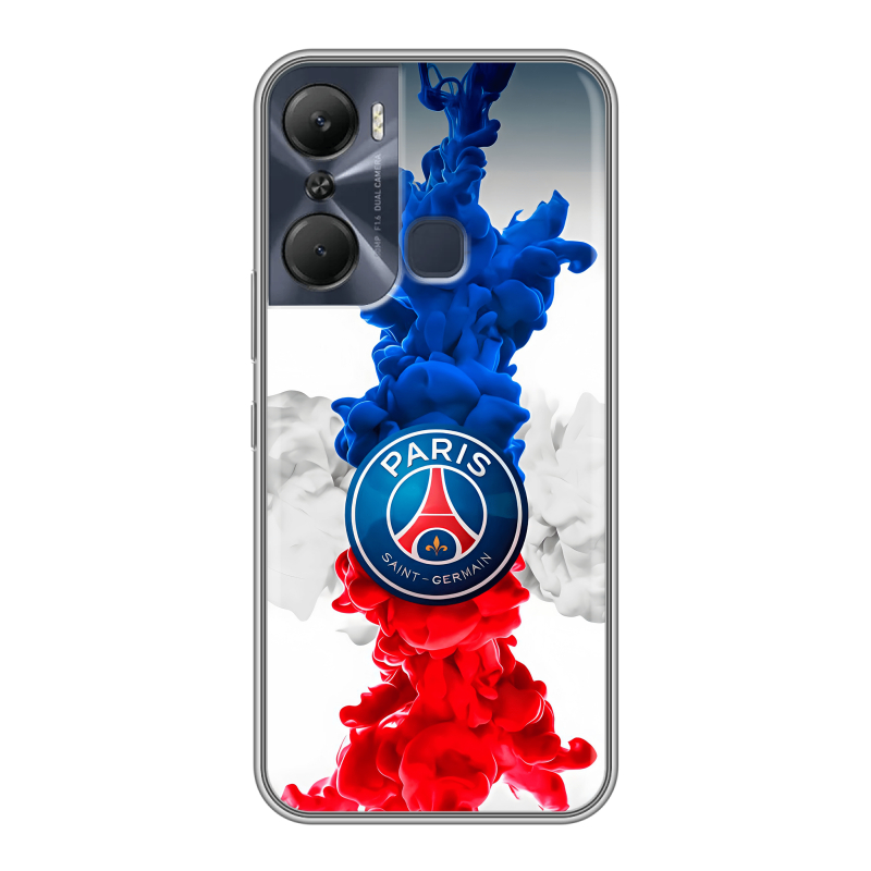 Силиконовый противоударный чехол на Infinix Hot 12 Pro с принтом PSG ПСЖ Силиконовый противоударный чехол на Infinix Hot 12 Pro с принтом PSG ПСЖ