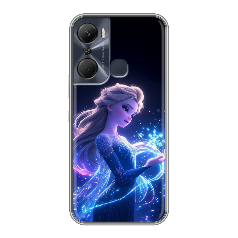 Силиконовый чехол на Infinix Hot 12 Pro с принтом Холодное сердце Frozen Силиконовый чехол на Infinix Hot 12 Pro с принтом Холодное сердце Frozen