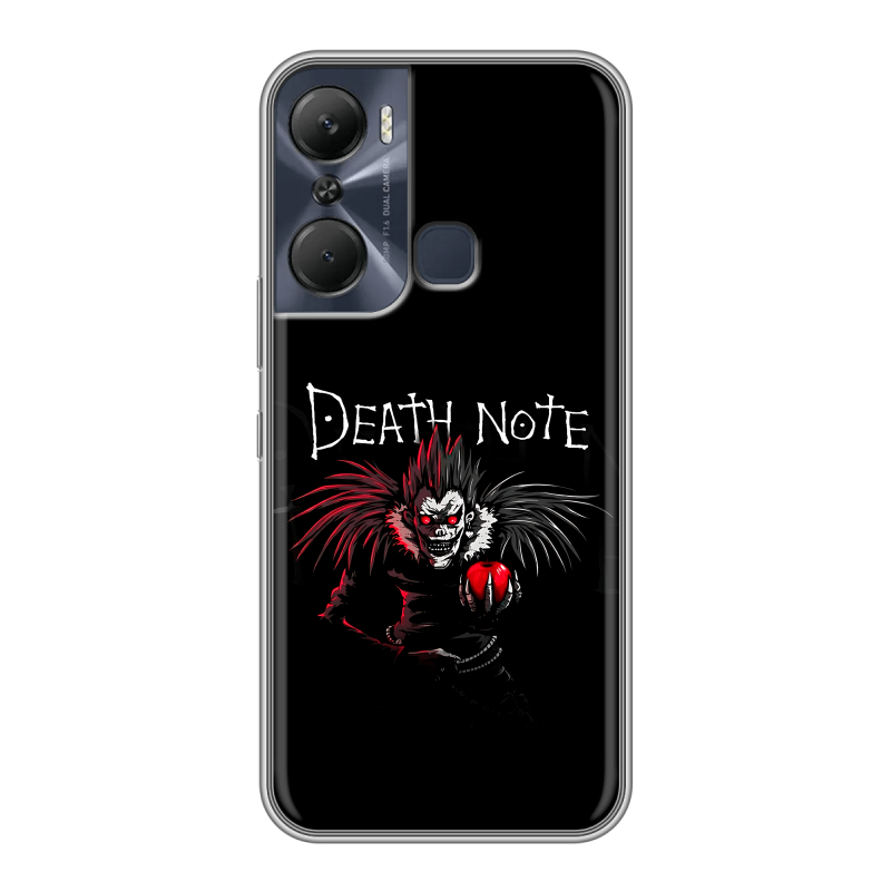 Силиконовый противоударный чехол на Infinix Hot 12 Pro с принтом Death note Тетрадь смерти Силиконовый противоударный чехол на Infinix Hot 12 Pro с принтом Death note Тетрадь смерти