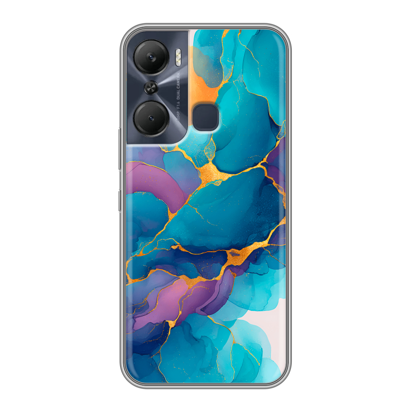 Силиконовый противоударный чехол на Infinix Hot 12 Pro с принтом Мрамор блестки Силиконовый противоударный чехол на Infinix Hot 12 Pro с принтом Мрамор блестки
