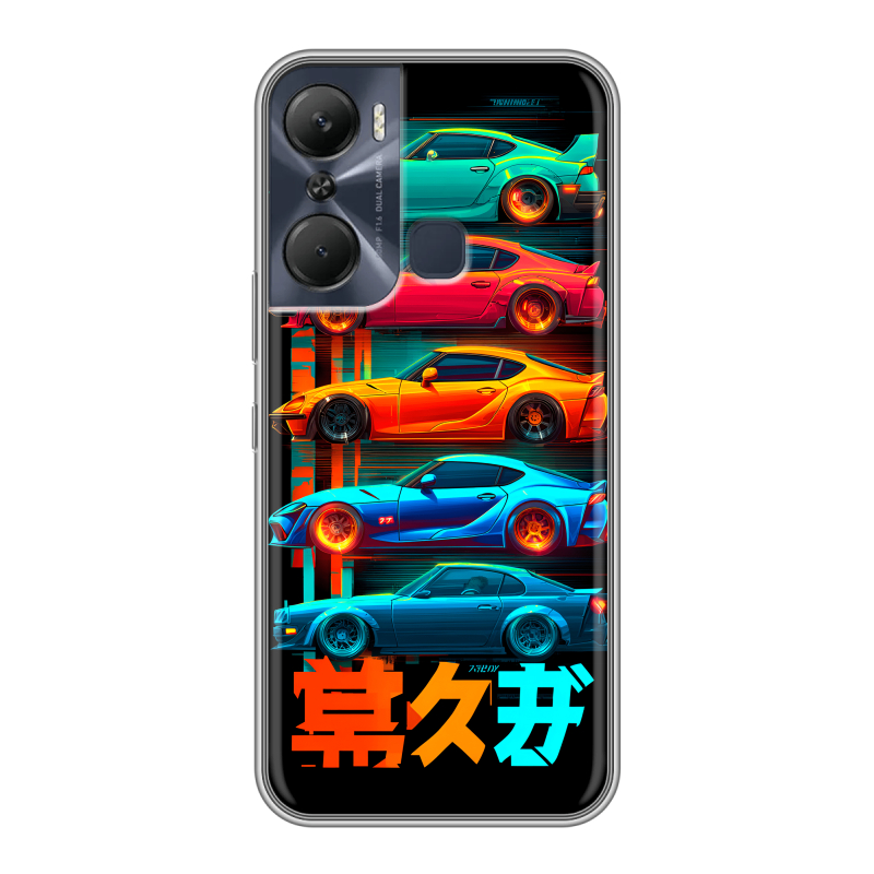 Силиконовый противоударный чехол на Infinix Hot 12 Pro с принтом машины тачки Силиконовый противоударный чехол на Infinix Hot 12 Pro с принтом машины тачки