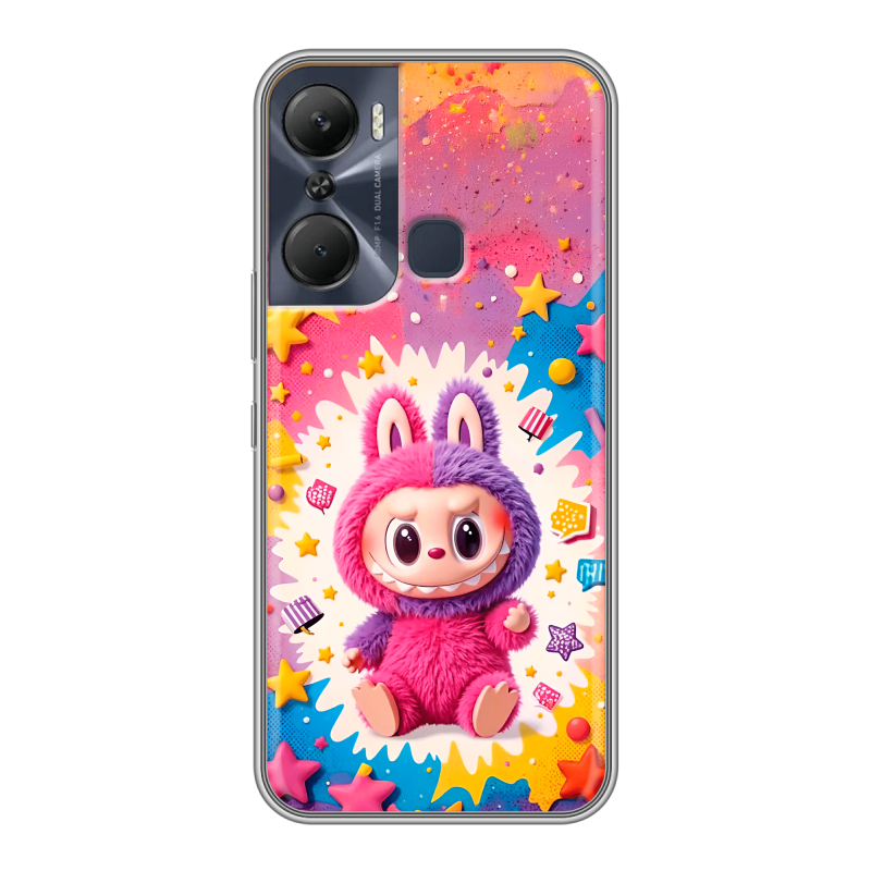 Силиконовый противоударный чехол на Infinix Hot 12 Pro с принтом Labubu Лабубу Силиконовый противоударный чехол на Infinix Hot 12 Pro с принтом Labubu Лабубу