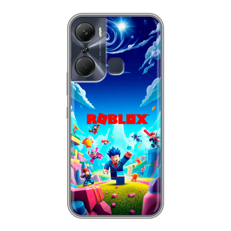 Силиконовый противоударный чехол на Infinix Hot 12 Pro с принтом Roblox Роблокс Силиконовый противоударный чехол на Infinix Hot 12 Pro с принтом Roblox Роблокс