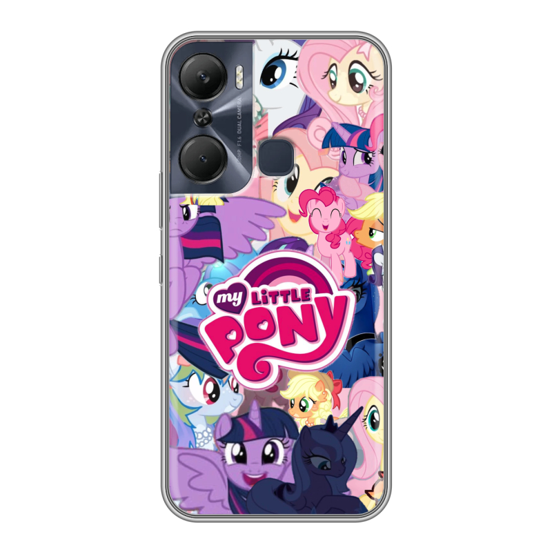 Силиконовый противоударный чехол на Infinix Hot 12 Pro с принтом My little pony Дружба чудо Силиконовый противоударный чехол на Infinix Hot 12 Pro с принтом My little pony Дружба чудо