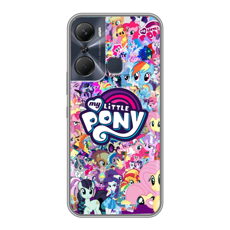 Силиконовый противоударный чехол на Infinix Hot 12 Pro с принтом My little pony Дружба чудо Силиконовый противоударный чехол на Infinix Hot 12 Pro с принтом My little pony Дружба чудо