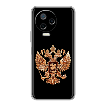 Силиконовый чехол на Infinix Note 12 Pro с принтом Герб России золотой
