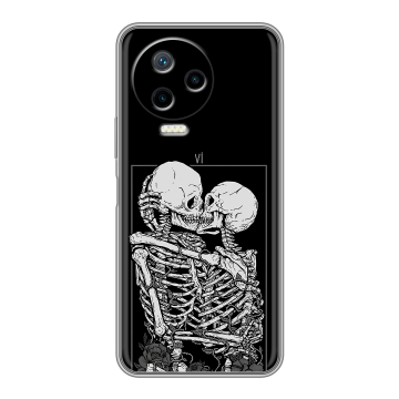 Силиконовый чехол на Infinix Note 12 Pro с принтом Поцелуй скелетов