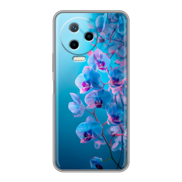 Силиконовый чехол на Infinix Note 12 Pro с принтом голубые орхидеи