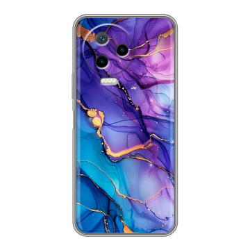 Силиконовый чехол на Infinix Note 12 Pro с принтом синий мрамор