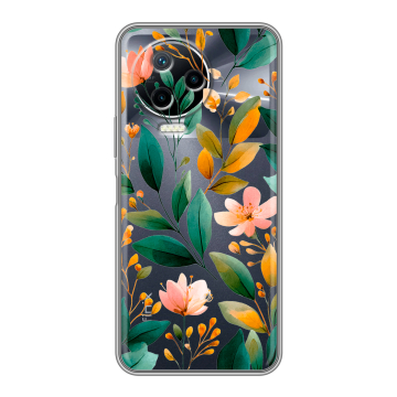 Силиконовый чехол на Infinix Note 12 Pro с принтом Цветы паттерн