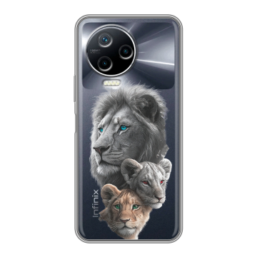 Силиконовый чехол на Infinix Note 12 Pro с принтом Львы
