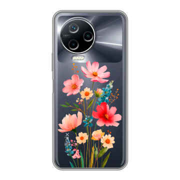 Силиконовый чехол на Infinix Note 12 Pro с принтом Цветы