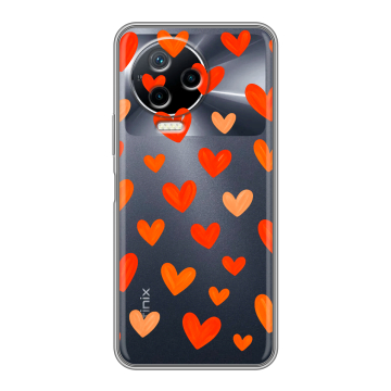 Силиконовый чехол на Infinix Note 12 Pro с принтом Сердечки
