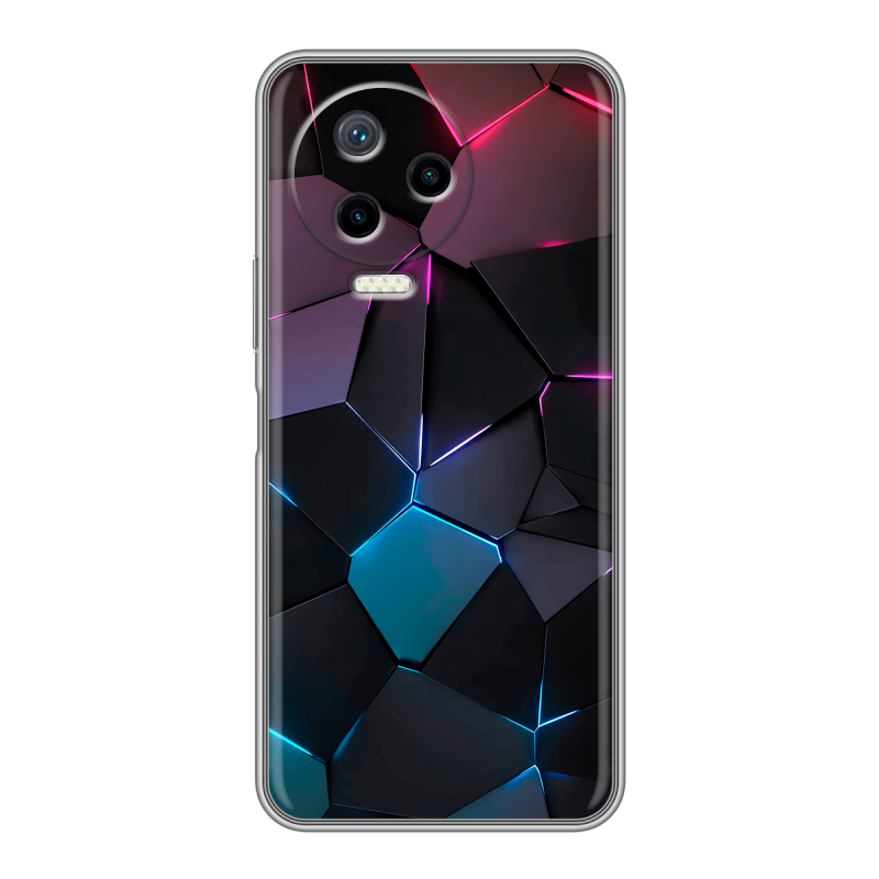 Силиконовый противоударный чехол на Infinix Note 12 Pro с принтом Геометрия неона Силиконовый противоударный чехол на Infinix Note 12 Pro с принтом Геометрия неона