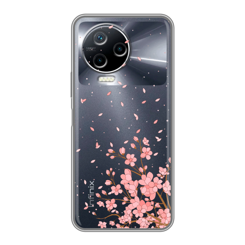 Силиконовый противоударный чехол на Infinix Note 12 Pro с принтом Ветка сакуры Силиконовый противоударный чехол на Infinix Note 12 Pro с принтом Ветка сакуры