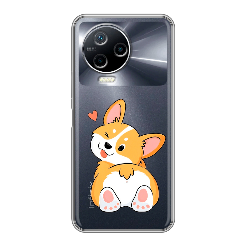 Силиконовый чехол на Infinix Note 12 Pro с принтом Корги Силиконовый чехол на Infinix Note 12 Pro с принтом Корги