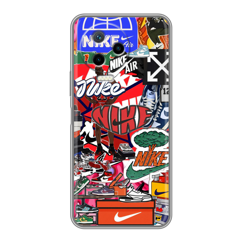 Силиконовый противоударный чехол на Infinix Note 12 Pro с принтом Найк Nike яркий Силиконовый противоударный чехол на Infinix Note 12 Pro с принтом Найк Nike яркий