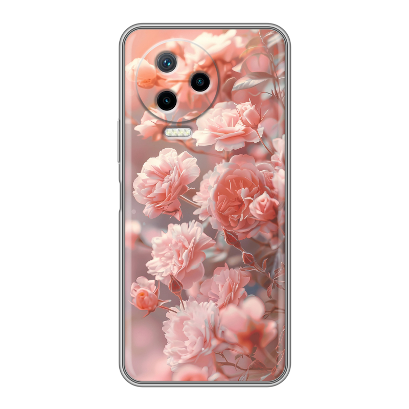 Силиконовый противоударный чехол на Infinix Note 12 Pro с принтом Розовые розы Силиконовый противоударный чехол на Infinix Note 12 Pro с принтом Розовые розы