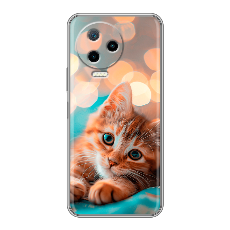 Силиконовый чехол на Infinix Note 12 Pro с принтом котик Силиконовый чехол на Infinix Note 12 Pro с принтом котик