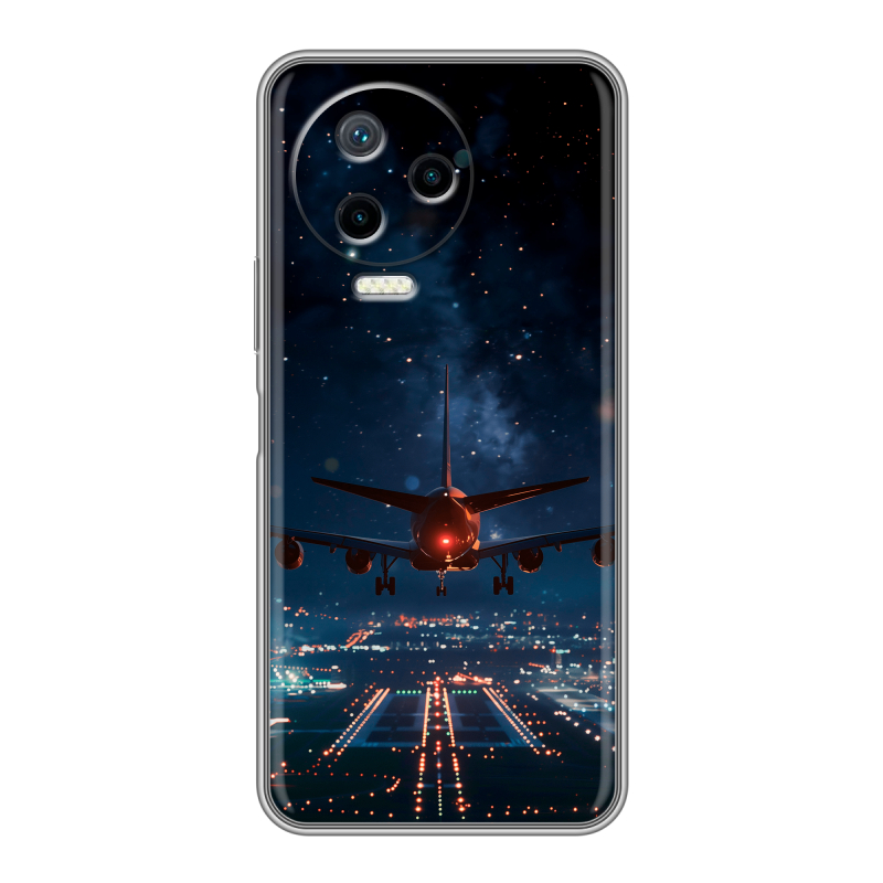 Силиконовый чехол на Infinix Note 12 Pro с принтом самолет Силиконовый чехол на Infinix Note 12 Pro с принтом самолет