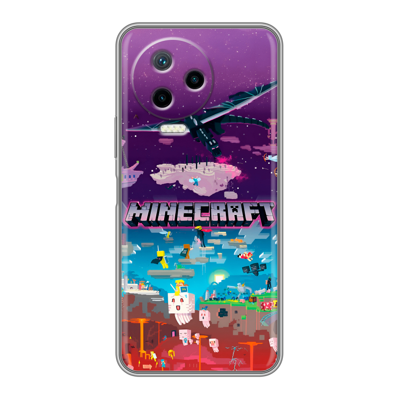 Силиконовый чехол на Infinix Note 12 Pro с принтом Майнкрафт Minecraft Силиконовый чехол на Infinix Note 12 Pro с принтом Майнкрафт Minecraft