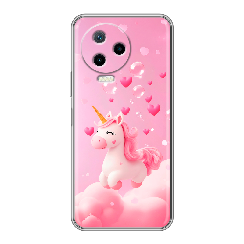 Силиконовый противоударный чехол на Infinix Note 12 Pro с принтом Единорог Силиконовый противоударный чехол на Infinix Note 12 Pro с принтом Единорог