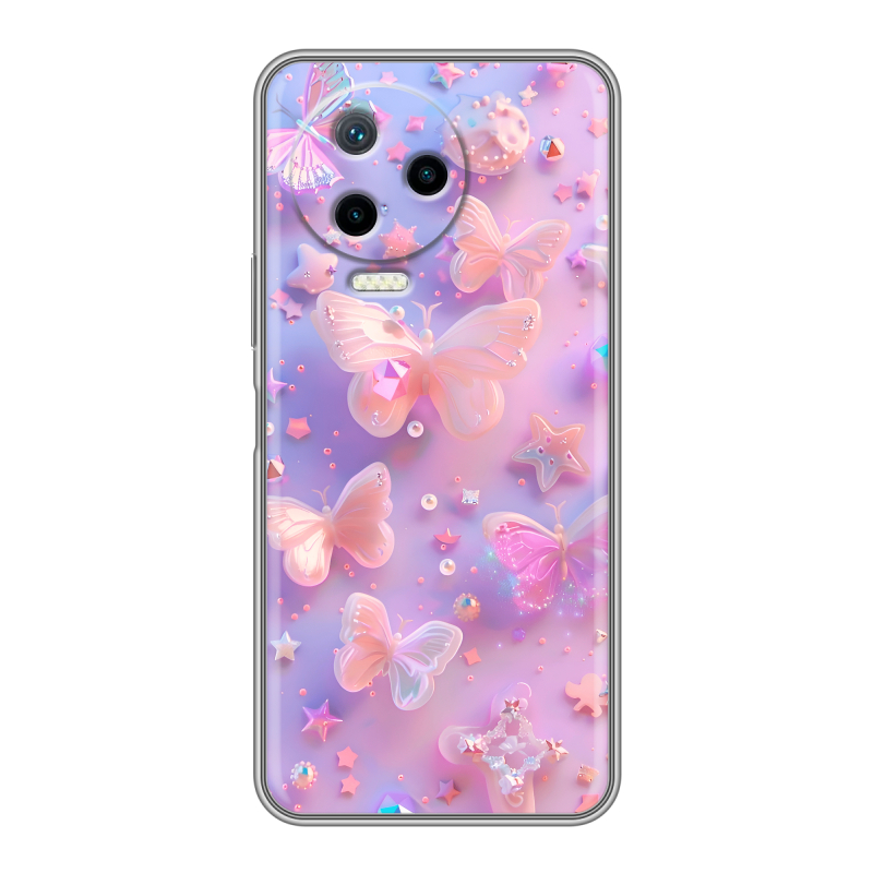 Силиконовый противоударный чехол на Infinix Note 12 Pro с принтом Бабочки Силиконовый противоударный чехол на Infinix Note 12 Pro с принтом Бабочки