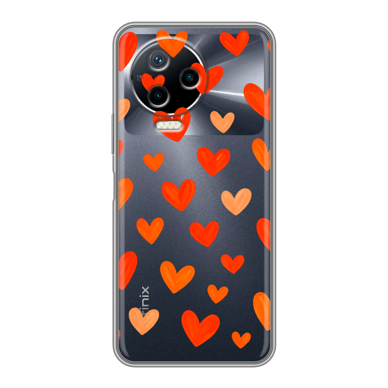 Силиконовый чехол на Infinix Note 12 Pro с принтом Сердечки Силиконовый чехол на Infinix Note 12 Pro с принтом Сердечки